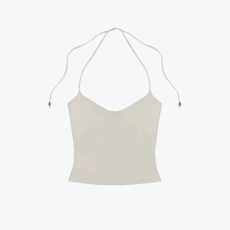 OpenBack Halter Cami Top Stretchy SelfTie Sexy Tank With Metal Detail 10