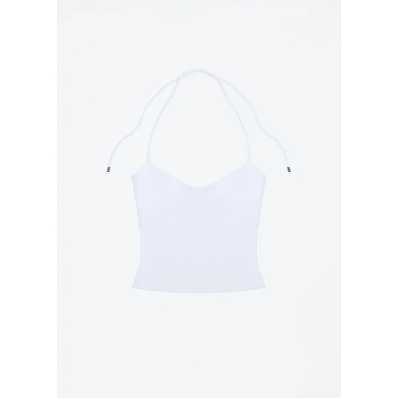 OpenBack Halter Cami Top Stretchy SelfTie Sexy Tank With Metal Detail 11