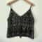 Sequin Beaded Flower OpenBack VNeck Cami Sheer Chic Summer Vest 2
