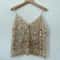 Sequin Beaded Flower OpenBack VNeck Cami Sheer Chic Summer Vest 3