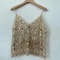 Sequin Beaded Flower OpenBack VNeck Cami Sheer Chic Summer Vest 3