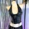 Gothic PU Leather Spike Tank Top Rivet Y2K Cyber Punk Crop 10