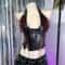 Gothic PU Leather Spike Tank Top Rivet Y2K Cyber Punk Crop 16