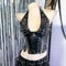 Gothic PU Leather Spike Tank Top Rivet Y2K Cyber Punk Crop 22