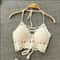 Retro Lace Halter HollowOut Crop Top Tassel Beach Cami With BuiltIn Bra 10