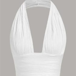 solid white deep v backless halter crop top – y2k grunge streetwear tank