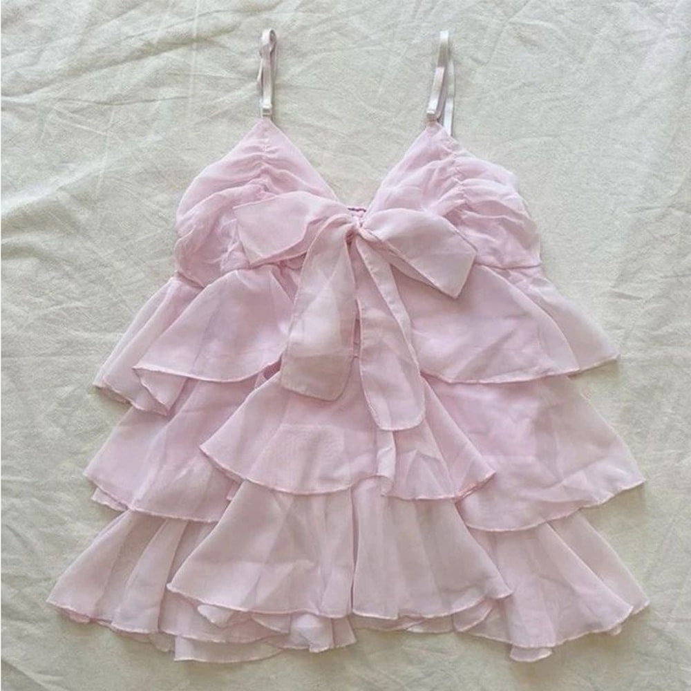 Y2K Lace Sling Backless Tank Top Goth Coquette Punk Slim Cami 6