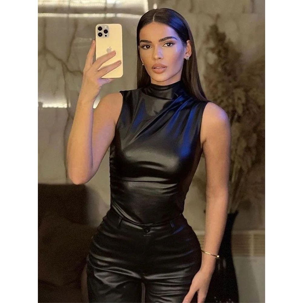 Y2K Vintage Asymmetrical Crop Tank Top High Waist Skinny Sleeveless Vest 3