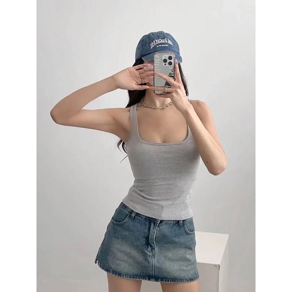 SculptFit Square Neck Knit Tank Top For Women 9