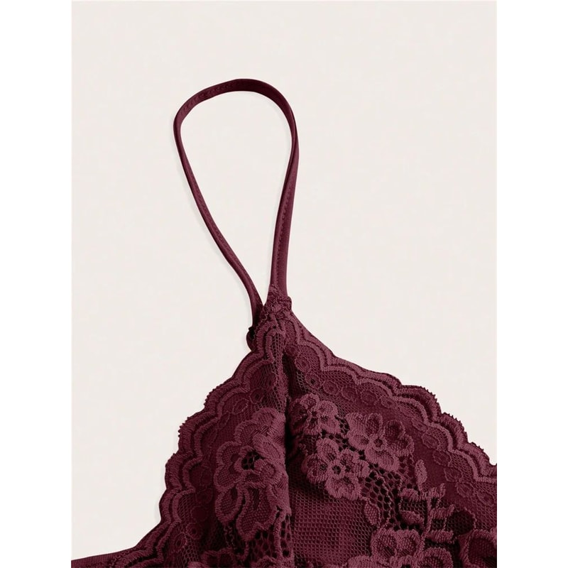 Phumee Y2K Contrast Lace Bow Front Backless Crop Cami Top 2