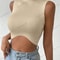 Y2K Ribbed Mock Neck Corset Crop Tank Top For Women 3