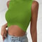 Y2K Ribbed Mock Neck Corset Crop Tank Top For Women 5