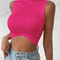 Y2K Ribbed Mock Neck Corset Crop Tank Top For Women 9