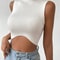 Y2K Ribbed Mock Neck Corset Crop Tank Top For Women 10