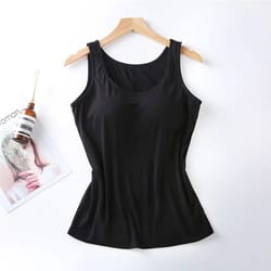 women's built-in bra padded slim fit tank top
