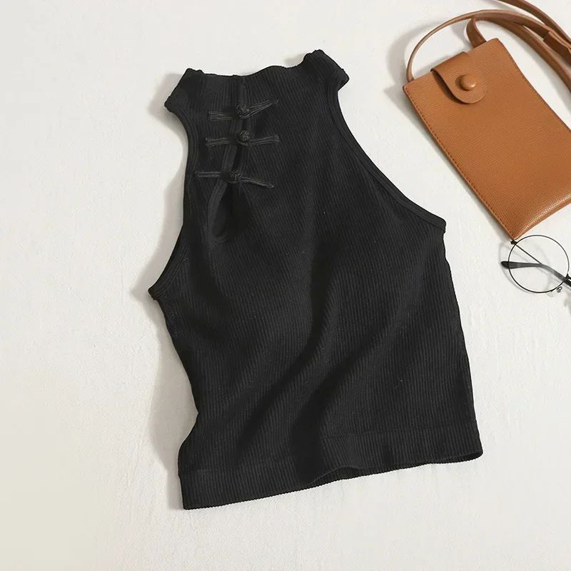 Vintage Halter Corset Crop Camisole With BuiltIn Bra For Women 10