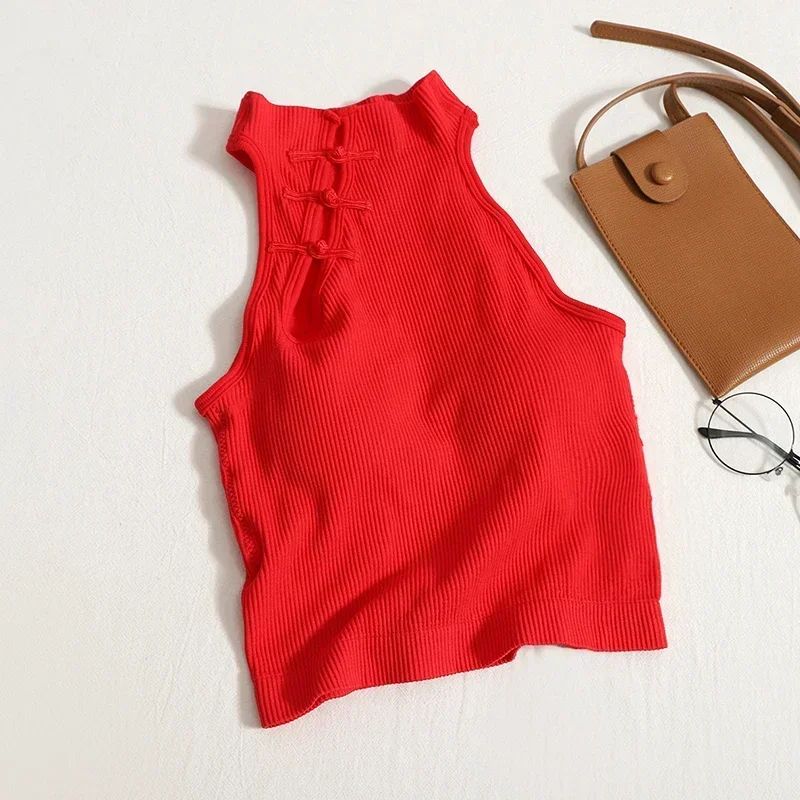 Vintage Halter Corset Crop Camisole With BuiltIn Bra For Women 13