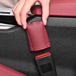 safe guard leather seat belt buckle cover – decorative socket protector