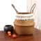 Macrame Seagrass Belly Basket With Tassels Woven Storage Basket For Laundry Toys Plants Home Deco 0