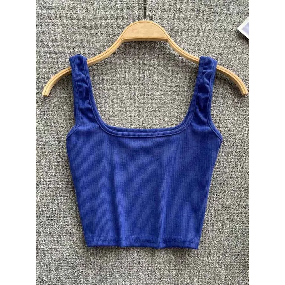 Womens Sexy Backless Y2K Crop Tank Top Slim Fit Sleeveless Summer Camisole 6