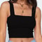 Dozw Square Neck Backless Crop Tank Top Sleeveless High Stretch Summer Cami For Women 5