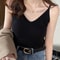 Korean VNeck Knitted Suspender Crop Camisole High Stretch Summer Basic Tank For Women 3
