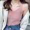 Korean VNeck Knitted Suspender Crop Camisole High Stretch Summer Basic Tank For Women 5