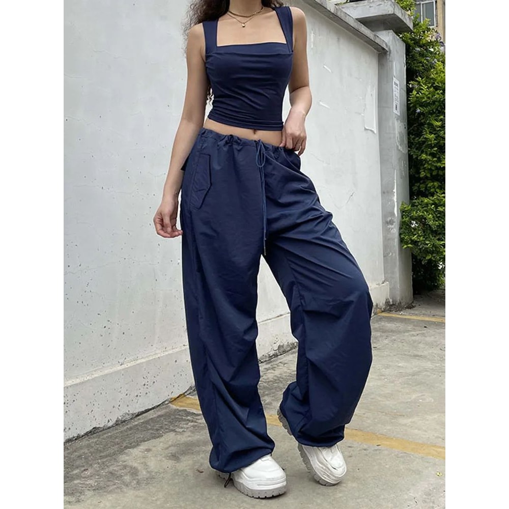 Square Neck Pleated Slim Fit Crop Tank Sexy Low Cut Summer Club Camisole For Women 2025 2