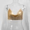 Metallic Halter Corset Crop Top Sexy Glitter Backless Party Tank For Women 7