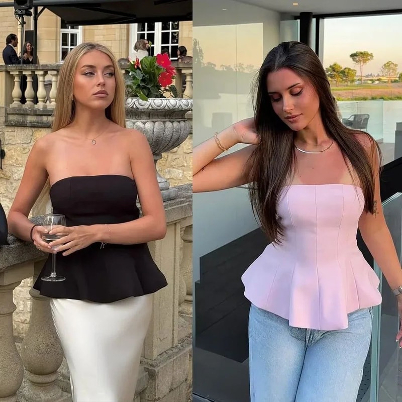 KONDALA Butter Yellow Ruffle Tube Top Sexy Strapless Y2K Summer Party Crop 4