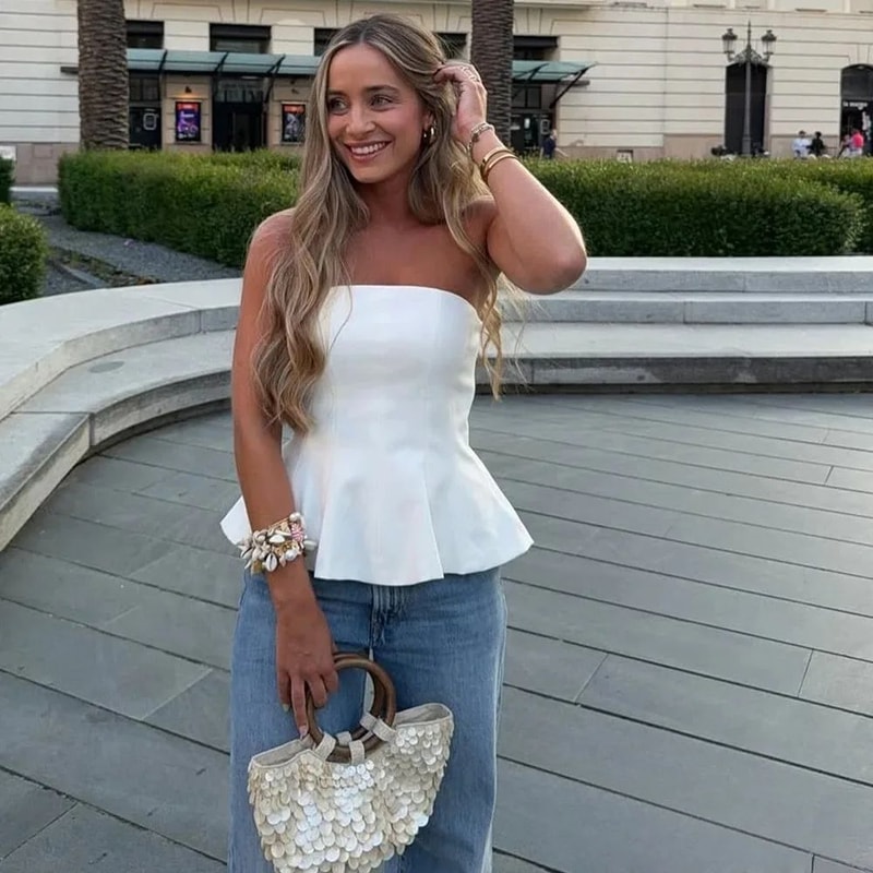 KONDALA Butter Yellow Ruffle Tube Top Sexy Strapless Y2K Summer Party Crop 5