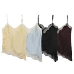 nlzgmsj lace embellished off-shoulder camisole – elegant sleeveless office lady tank top 2025