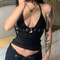 EGOROVA Y2K Bandage LaceUp Backless Crop Top Black Punk Streetwear Party Vest 5