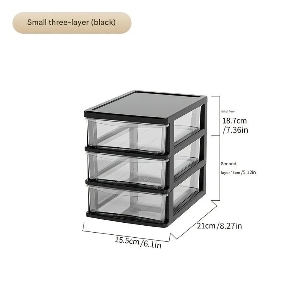 Clear Drawer Office Desktop Storage Box Japanese Style Transparent Organizer For Cosmetics Statio 1