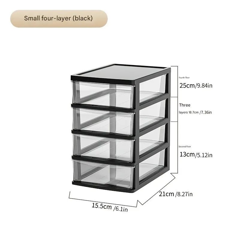 Clear Drawer Office Desktop Storage Box Japanese Style Transparent Organizer For Cosmetics Statio 4