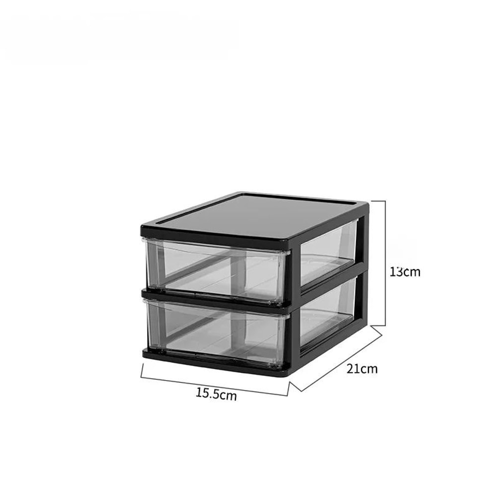 Clear Drawer Office Desktop Storage Box Japanese Style Transparent Organizer For Cosmetics Statio 6