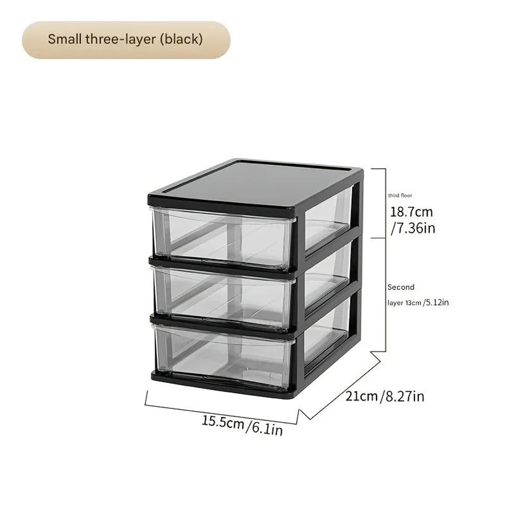 Clear Drawer Office Desktop Storage Box Japanese Style Transparent Organizer For Cosmetics Statio 7