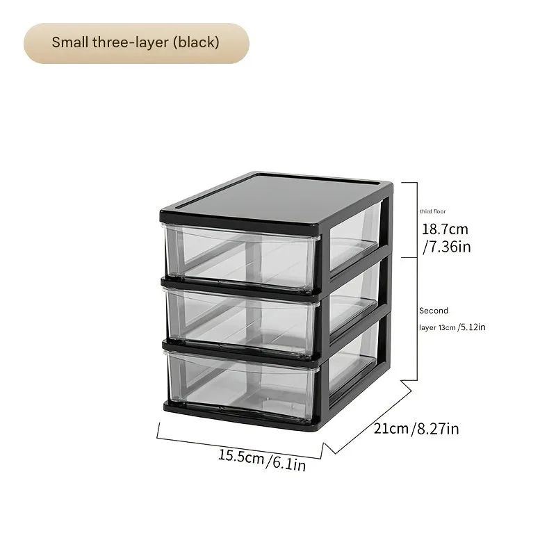 Clear Drawer Office Desktop Storage Box Japanese Style Transparent Organizer For Cosmetics Statio 7