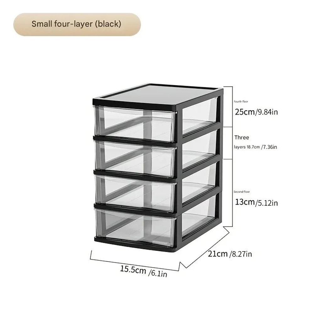 Clear Drawer Office Desktop Storage Box Japanese Style Transparent Organizer For Cosmetics Statio 8