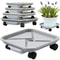 Rolling Plant Caddy With Drainage Tray Square Wheeled Flower Pot Mover Garden Plant Stand 0