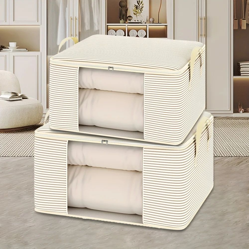 HeavyDuty Large Capacity Clothes Storage Bag Dustproof Thickened Zipper Quilt Moving Organizer 3