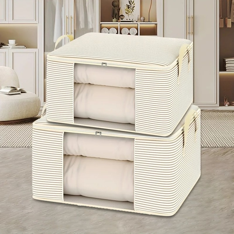 HeavyDuty Large Capacity Clothes Storage Bag Dustproof Thickened Zipper Quilt Moving Organizer 3