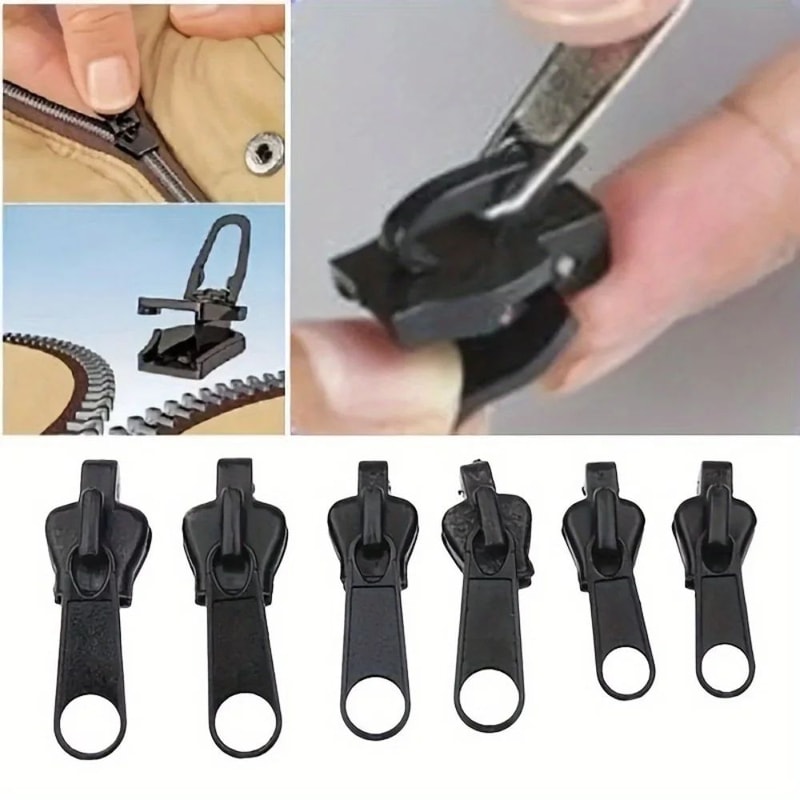 6Pcs Universal Instant Zipper Repair Kit MultiSize Replacement Zipper Fix Set 2