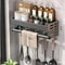AeroMount Space Aluminum Wall Kitchen Storage Rack Waterproof NoDrill Seasoning Knife Holder Shel 10