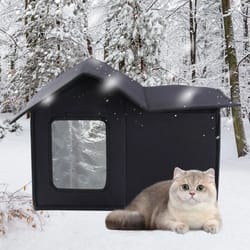 weathersafe waterproof outdoor cat house – removable & washable pet shelter for cats & small dogs