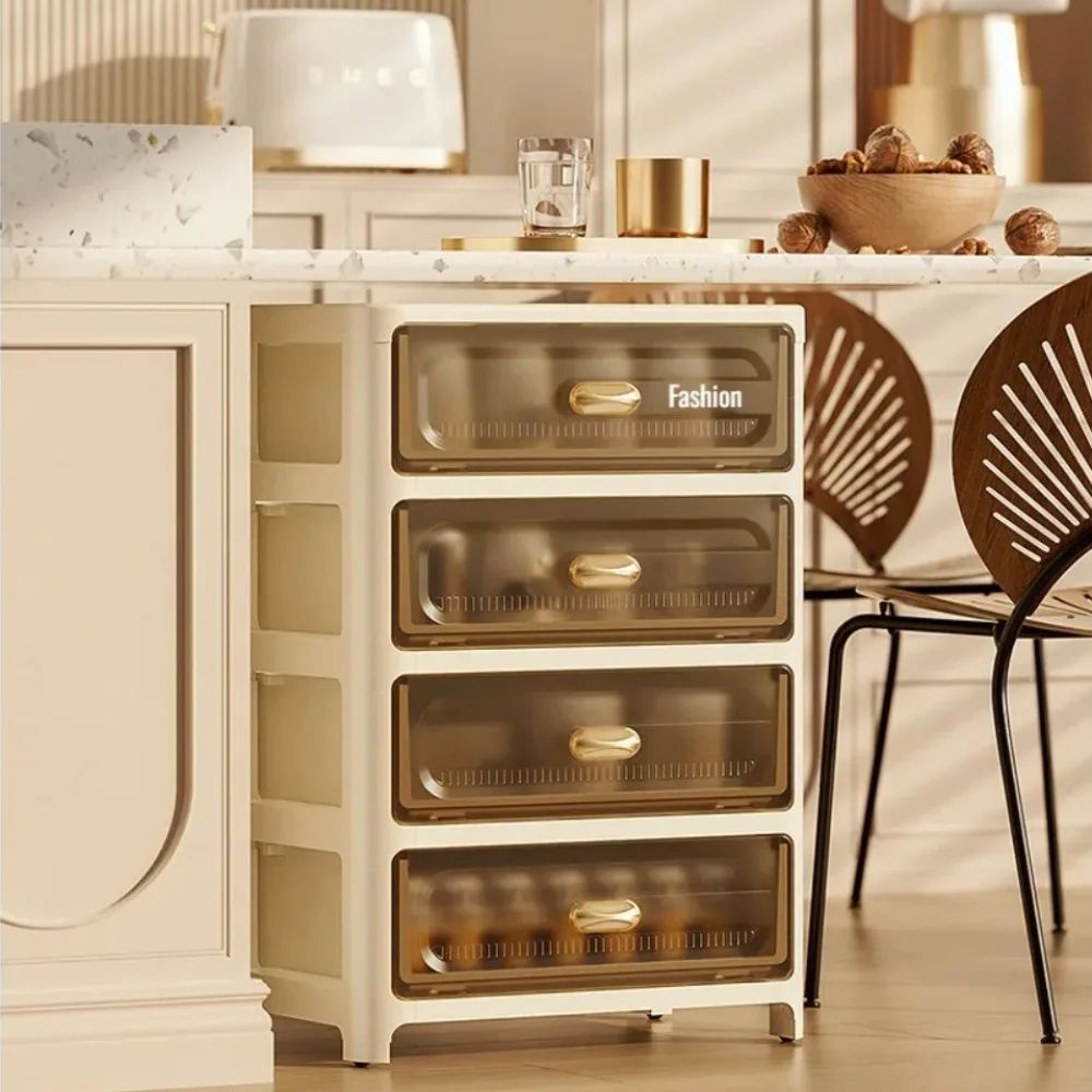 EuroStack Rolling MultiLayer Storage Cabinet Stackable PP Drawer Organizer With Wheels 1