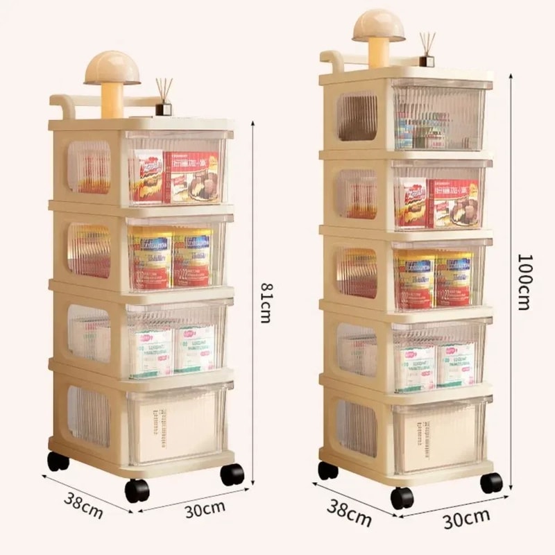 ClearGlide MultiTier Transparent Rolling Storage Cart Acrylic Style Drawer Snack Toy Organizer 5