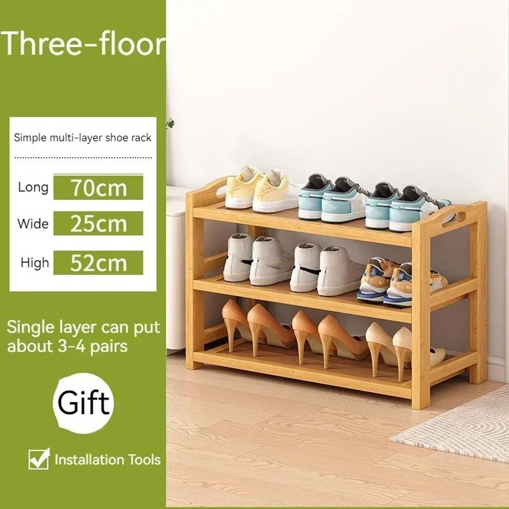 EcoTier Bamboo MultiLayer Shoe Rack Modern Dustproof Entrance Storage Cabinet 6