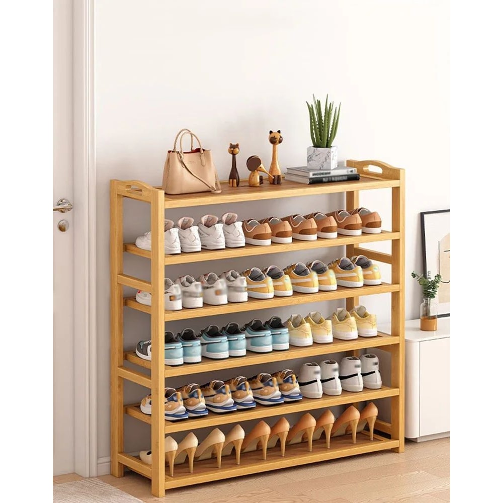 EcoTier Bamboo MultiLayer Shoe Rack Modern Dustproof Entrance Storage Cabinet 1