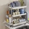 SteelDry Pro Stainless Steel Dish Bowl Drain Rack Large Capacity Kitchen Counter Organizer 2